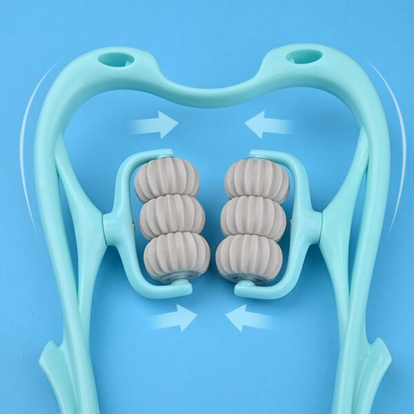 Masajeador de cuello manual multifuncional de seis ruedas, herramienta de masaje con rodillos para aliviar el dolor cervical y de hombros - Imagen 6